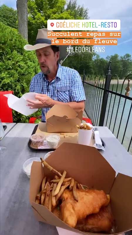 repas au restaurant La Goéliche, Île d'Orléans