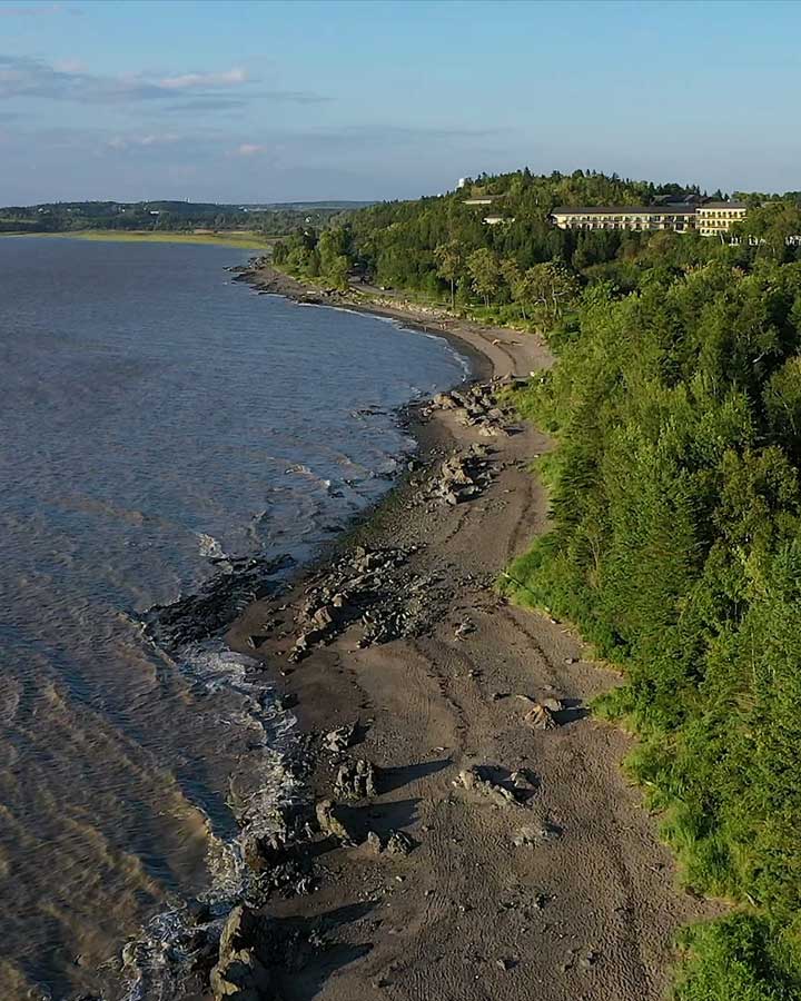 Vue aérienne du parc de la Pointe, Rivière-du-Loup